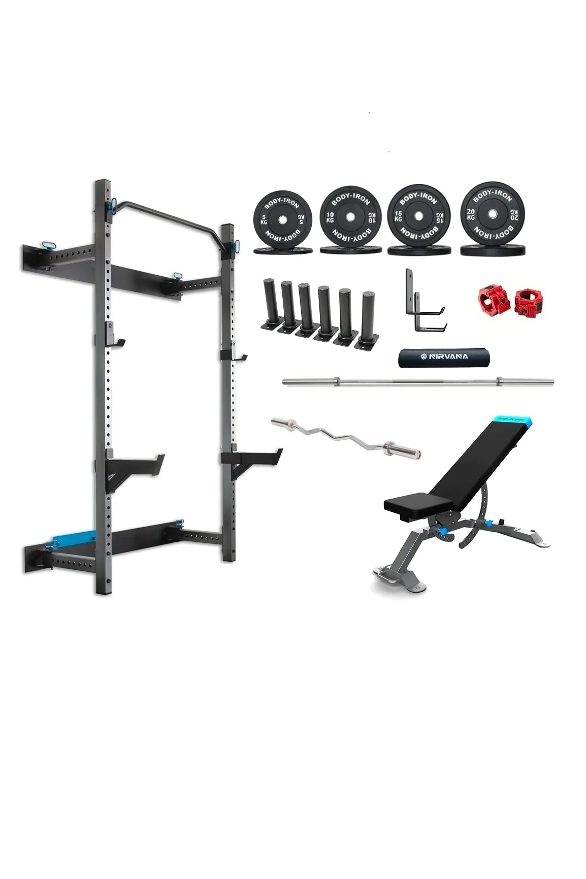 Buy ProForm Foldable Wall Squat Rack Package V5 Online World Fitness Australia