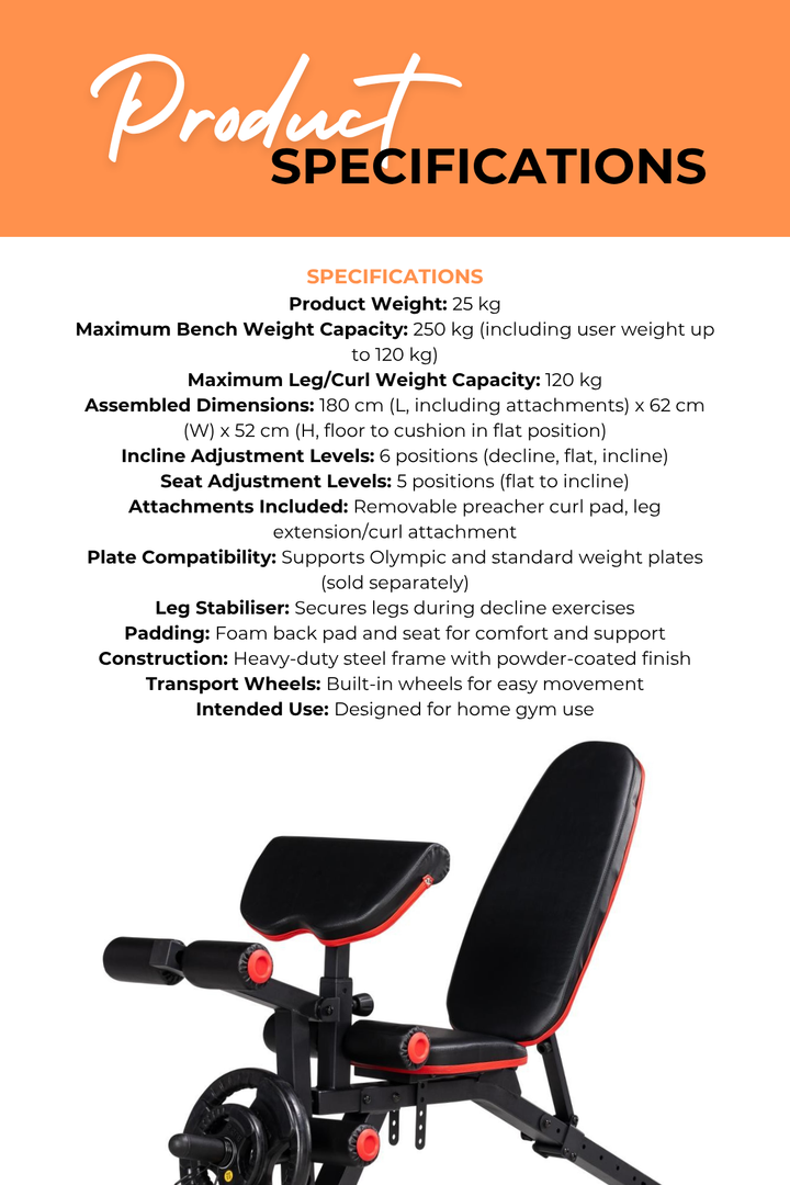 BodyIron® MPX100 Multi-Press Squat Rack & UB250 FID Bench Complete Weight Package
