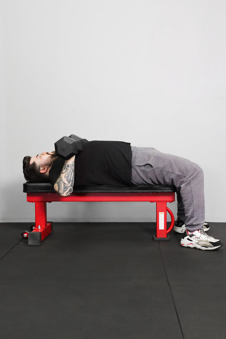 Body Iron Commercial Flat Bench Red Frame