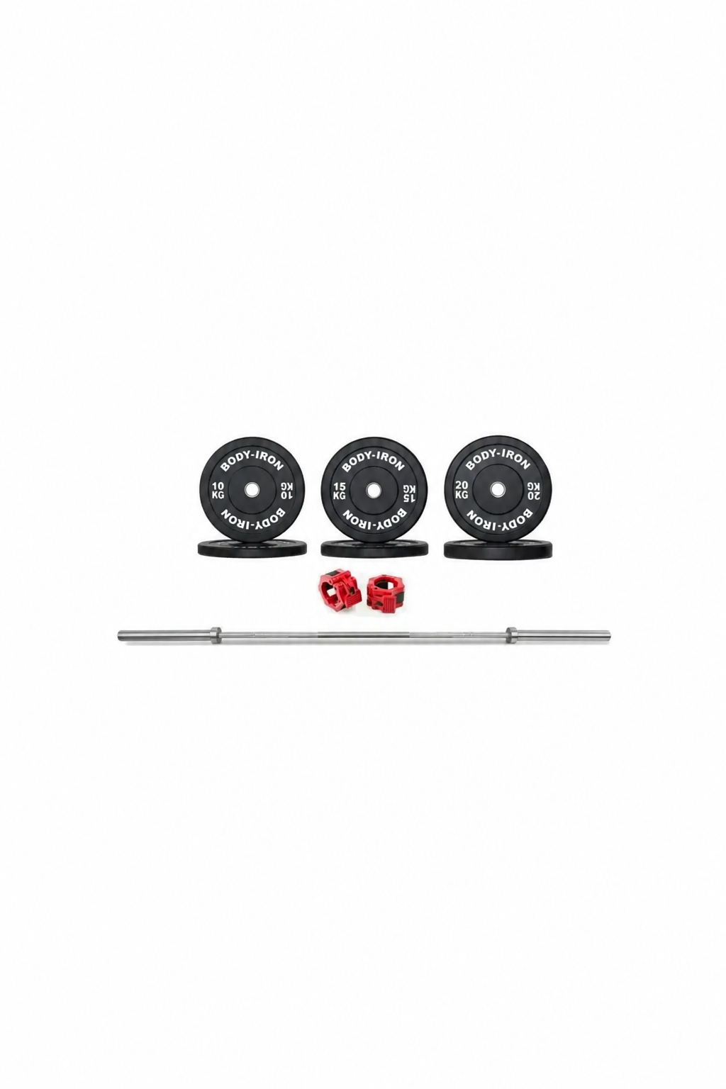 BodyIron® Power Cage System MC350 Elite Set + 110kg Olympic Barbell & Bumper Plate Set