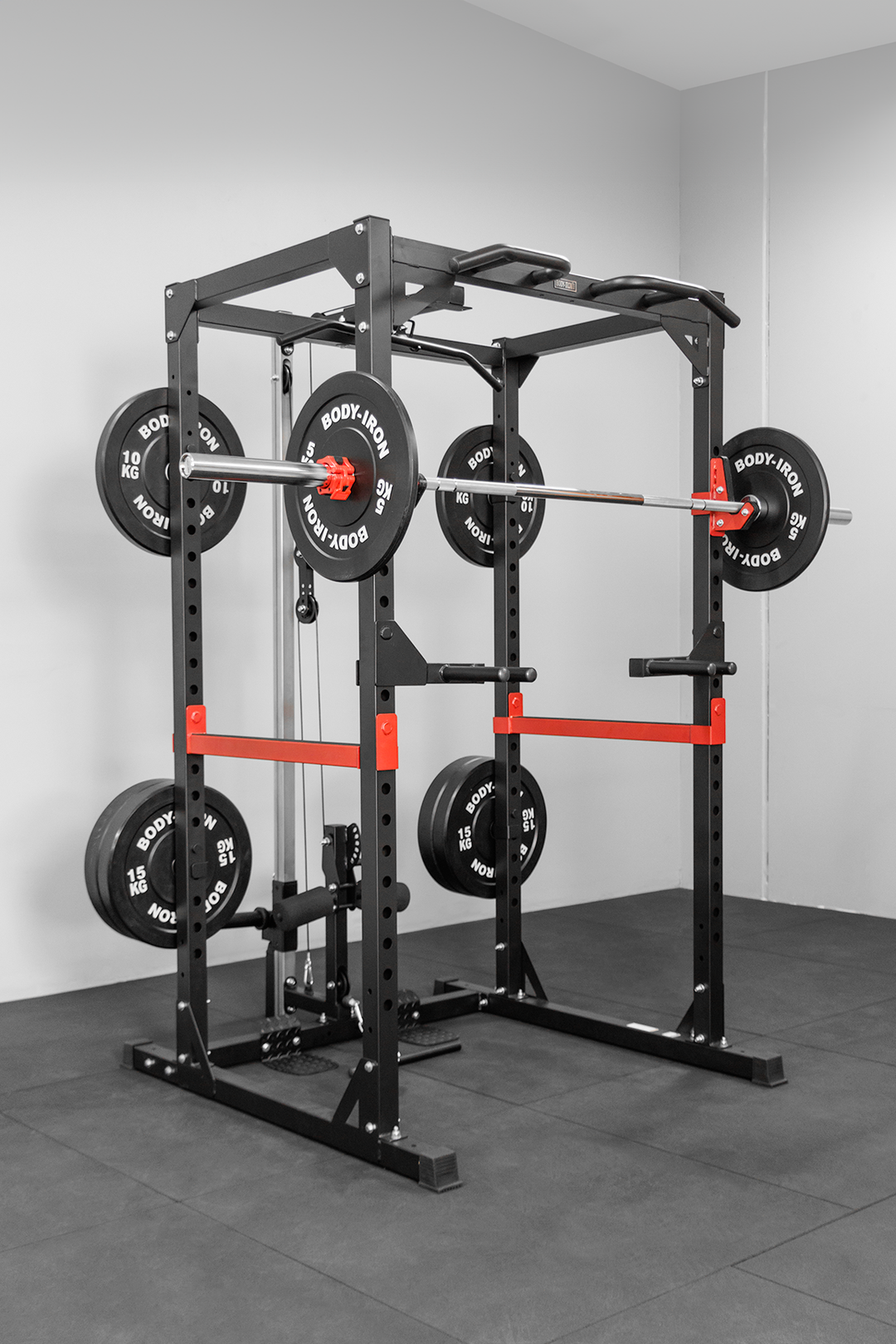 Bullrock Fitness Power Rack With Bar Bullrock Fitness White Pull