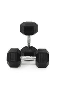 17.5kg BodyIron® Commercial Rubber Hex Dumbbell Pair