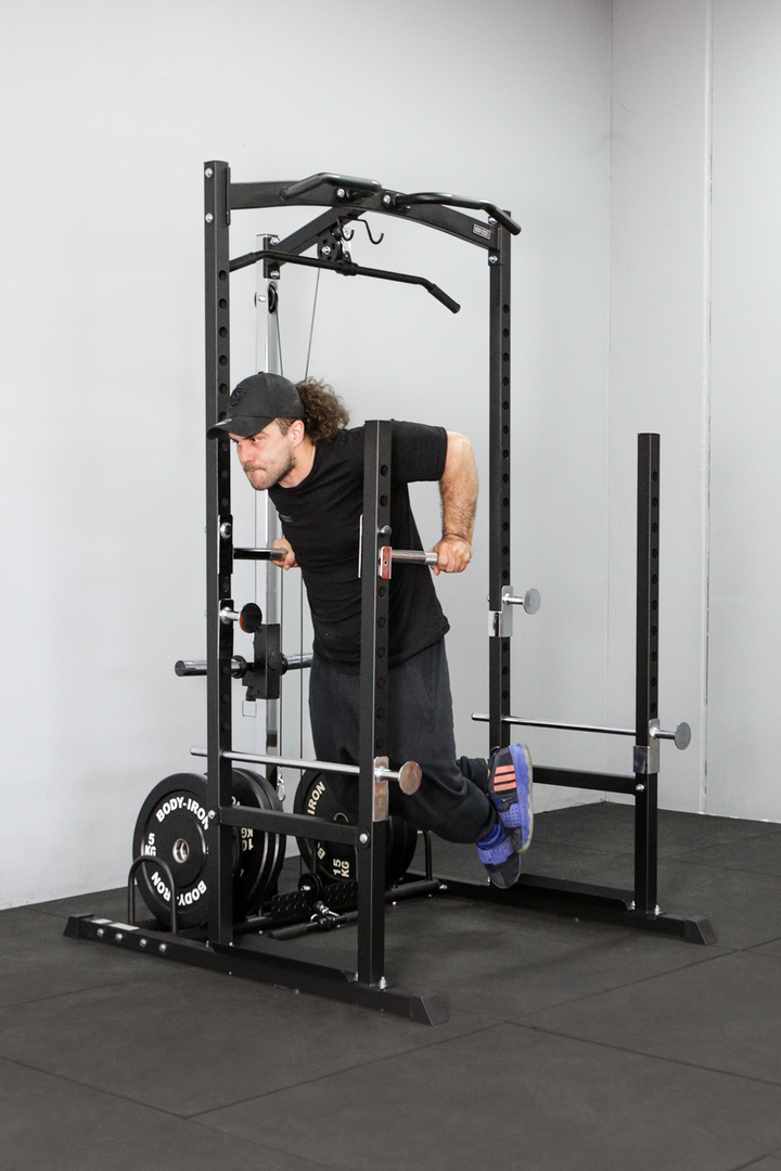 Body Iron SRL995 Squat Rack with Lat Pulldown & Seated Row