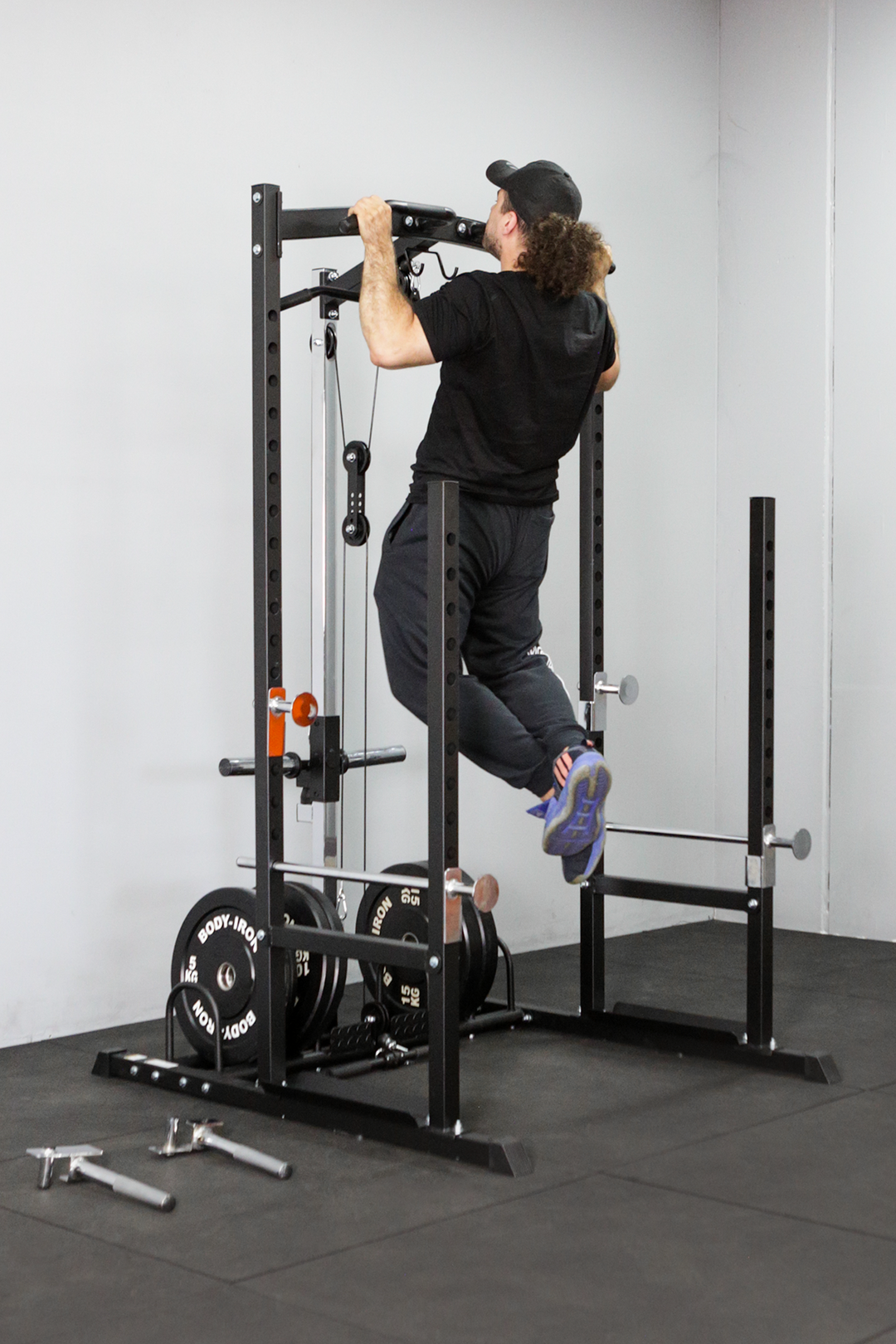 Body Iron SRL995 Squat Rack with Lat Pulldown & Seated Row