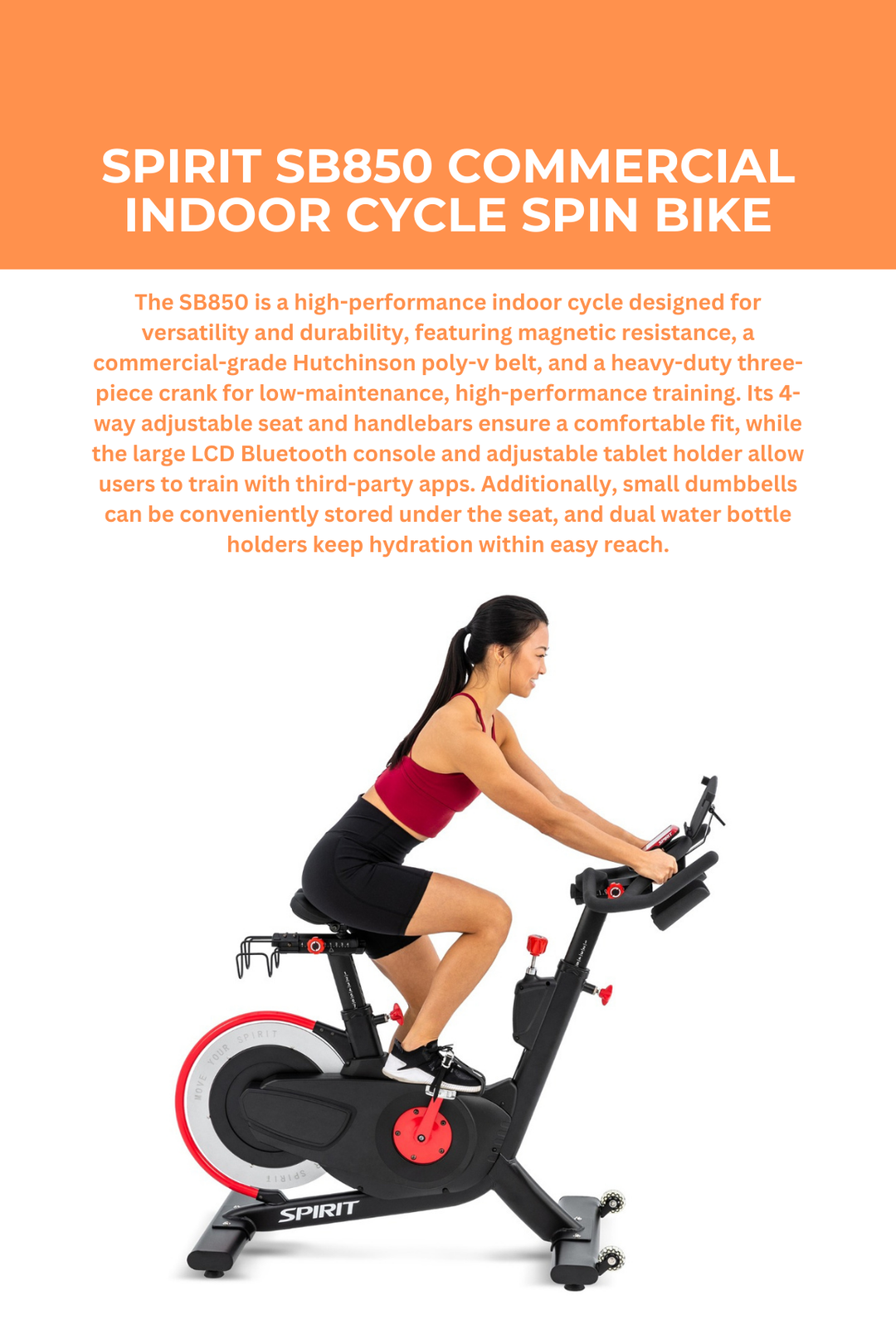 Spirit SB850 Commercial Indoor Cycle Spin Bike