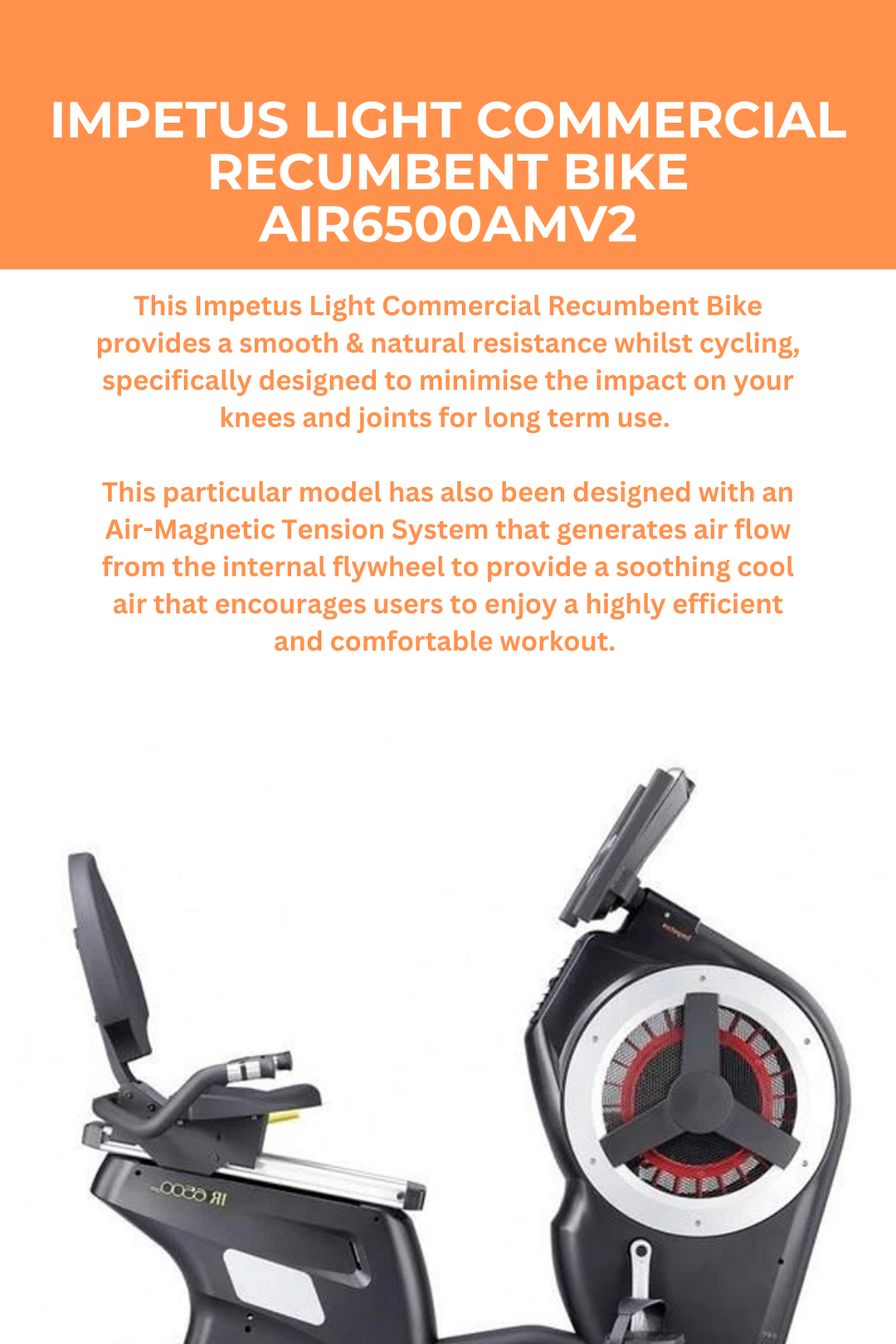 Impetus Light Commercial Recumbent Bike AIR6500AMV2