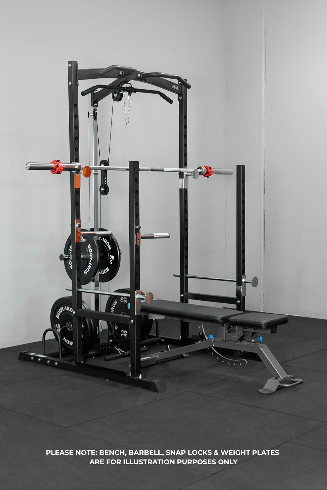 Body Iron SRL995 Squat Rack with Lat Pulldown & Seated Row