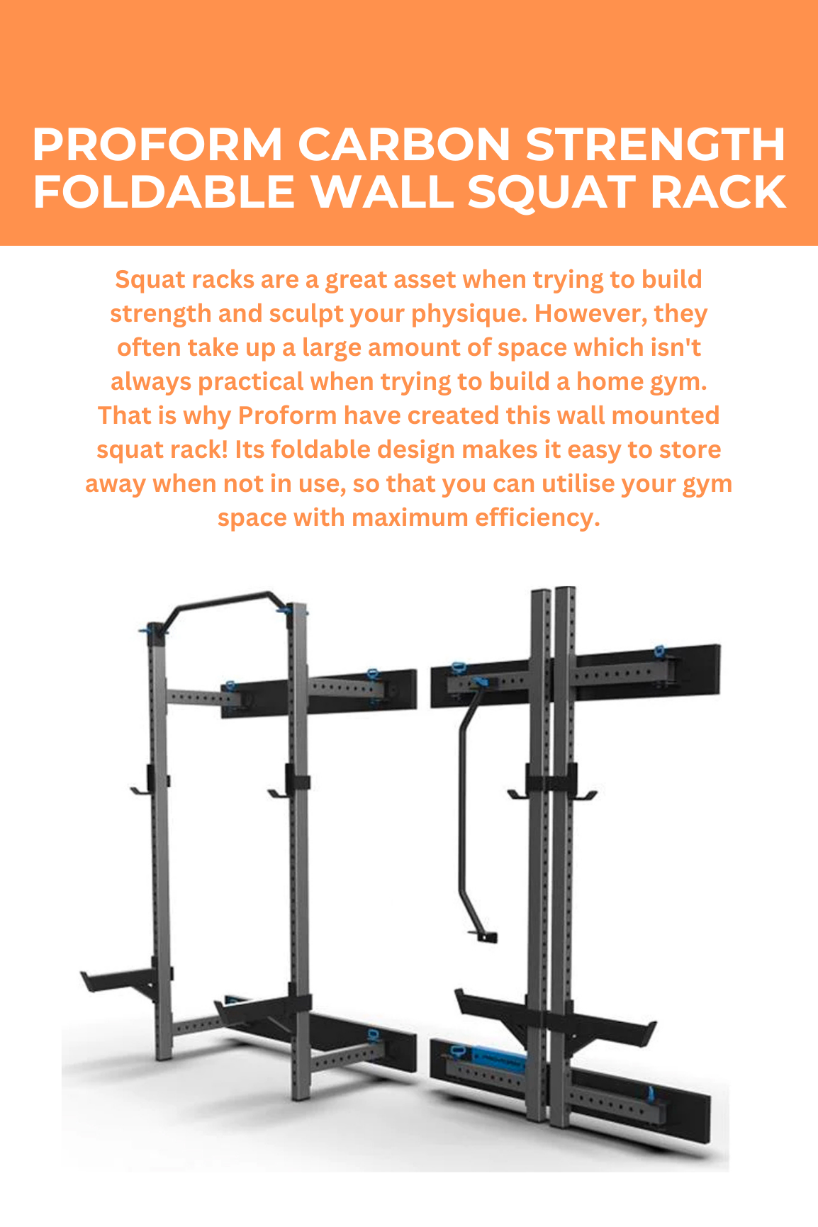 ProForm Carbon Strength Foldable Wall Squat Rack – World Fitness