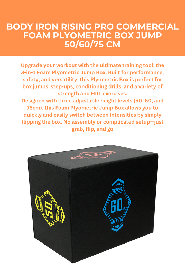 Body Iron Rising Pro Commercial Foam Plyometric Box Jump 50/60/75 cm