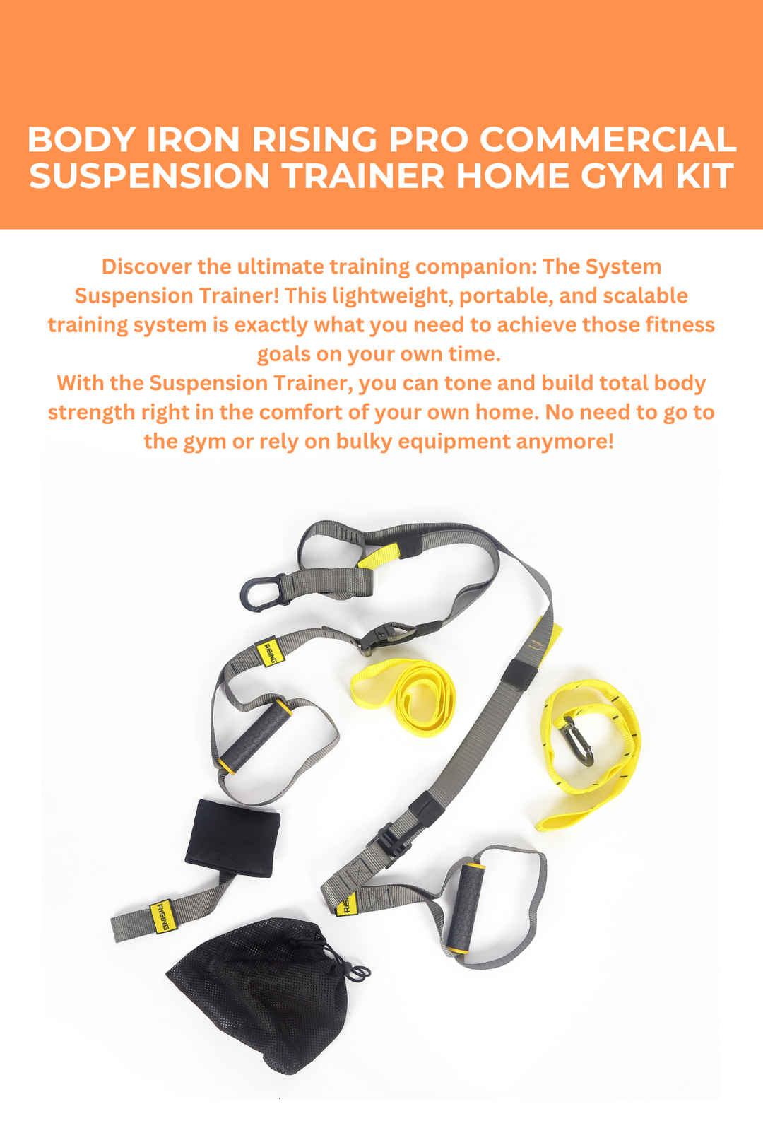 Body Iron Rising Pro Commercial Suspension Trainer Home Gym Kit