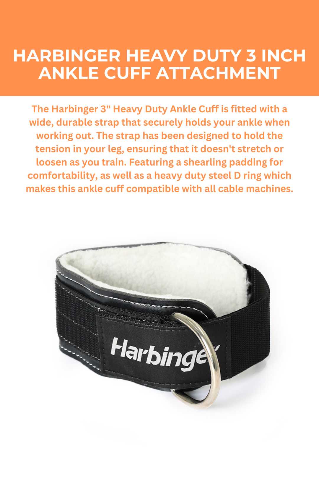 Harbinger Heavy Duty 3 Inch Ankle Cuff Attachment