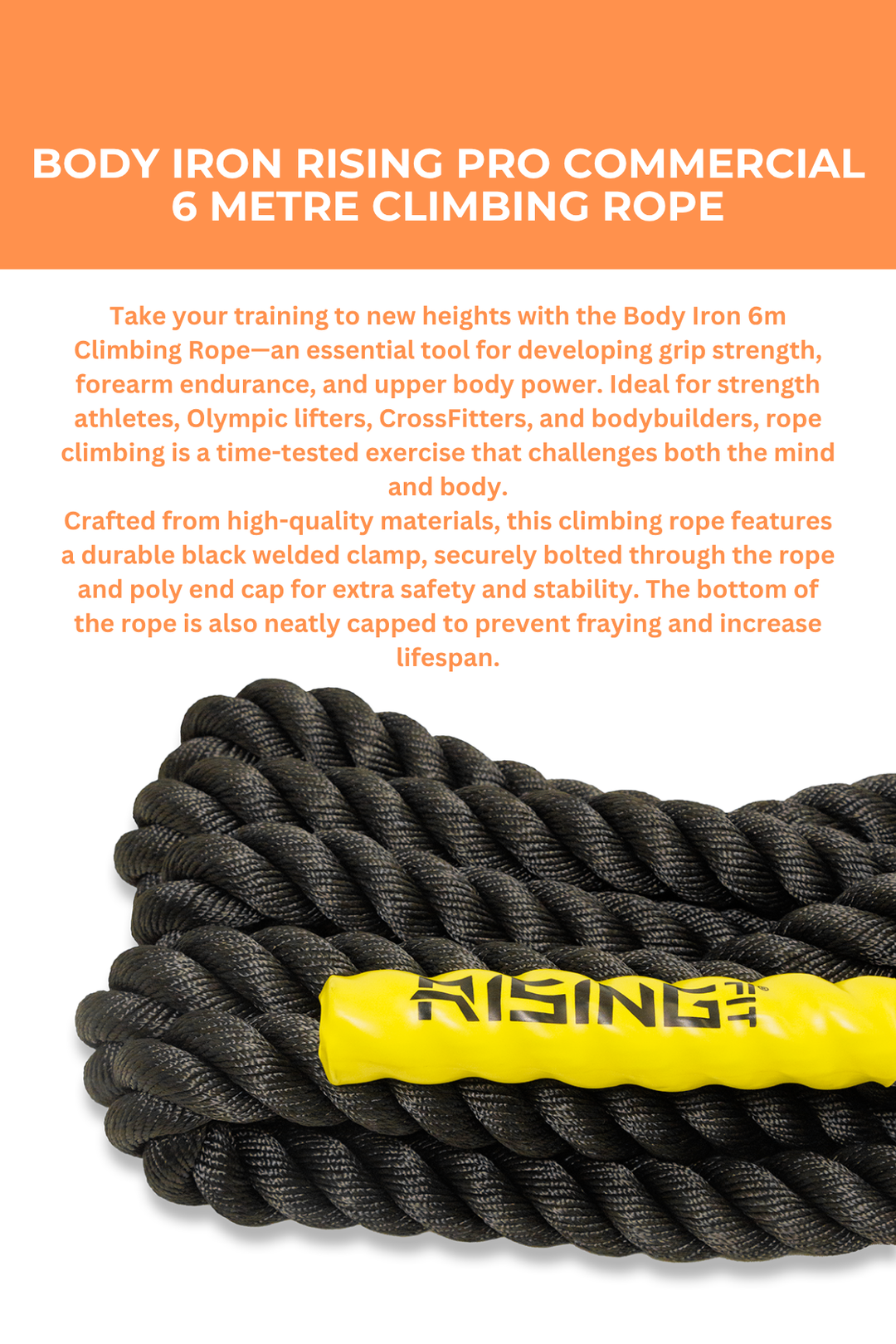 Body Iron Rising Pro Commercial 6 Metre Climbing Rope