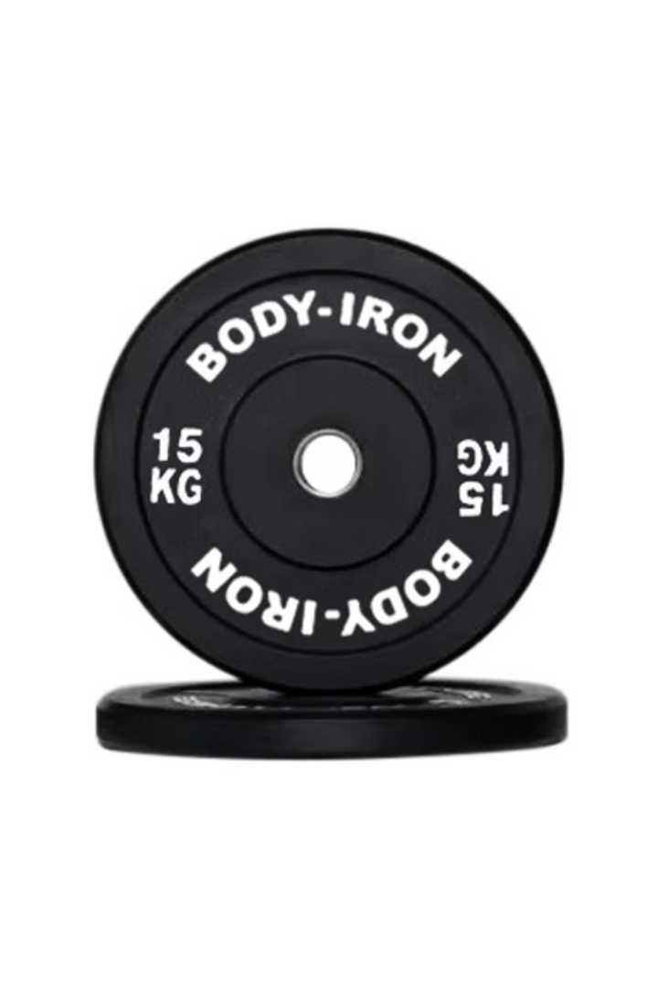 Body Iron 15kg Pro Bumper Plate Black Pair