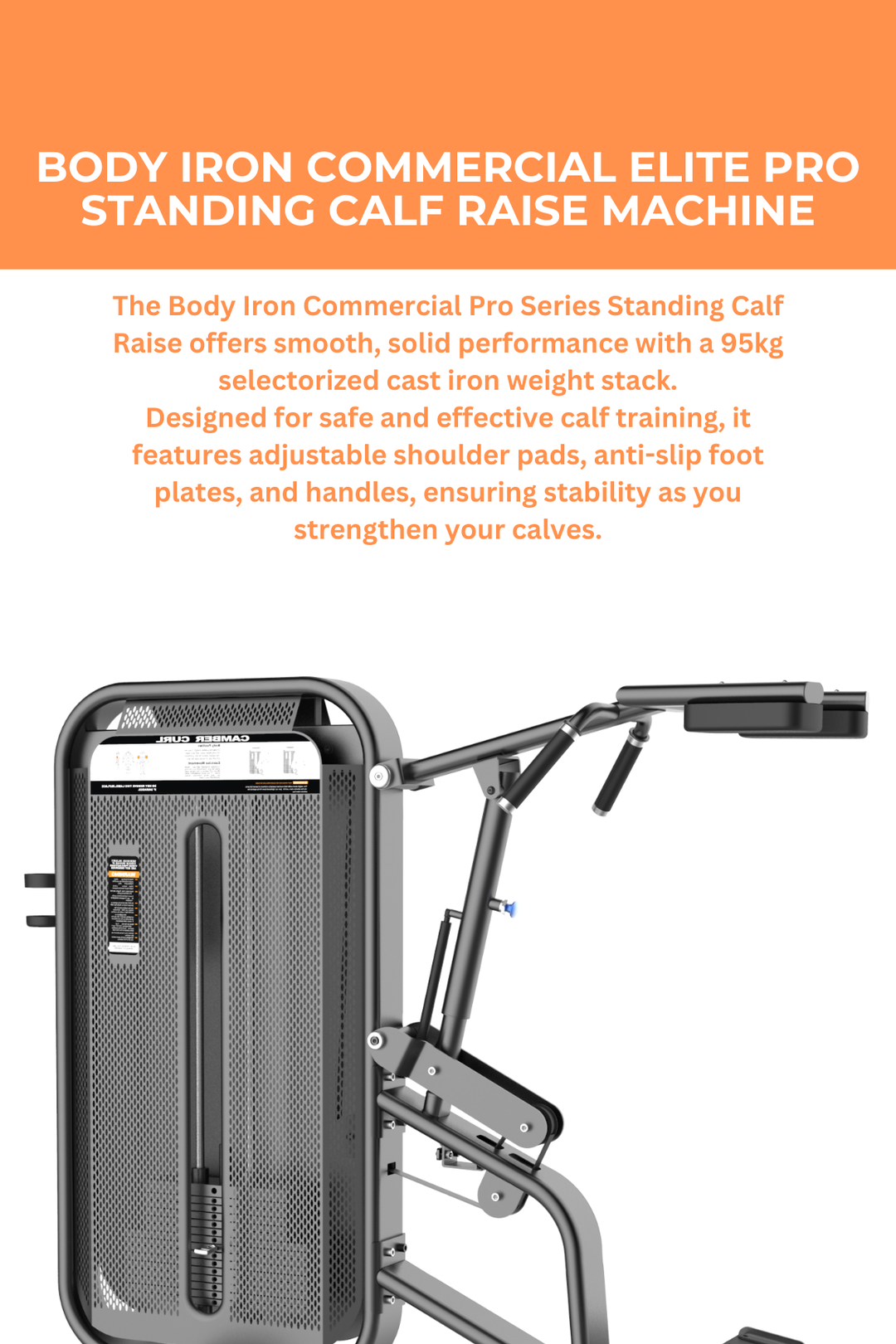 Body Iron Commercial Elite Pro Standing Calf Raise Machine