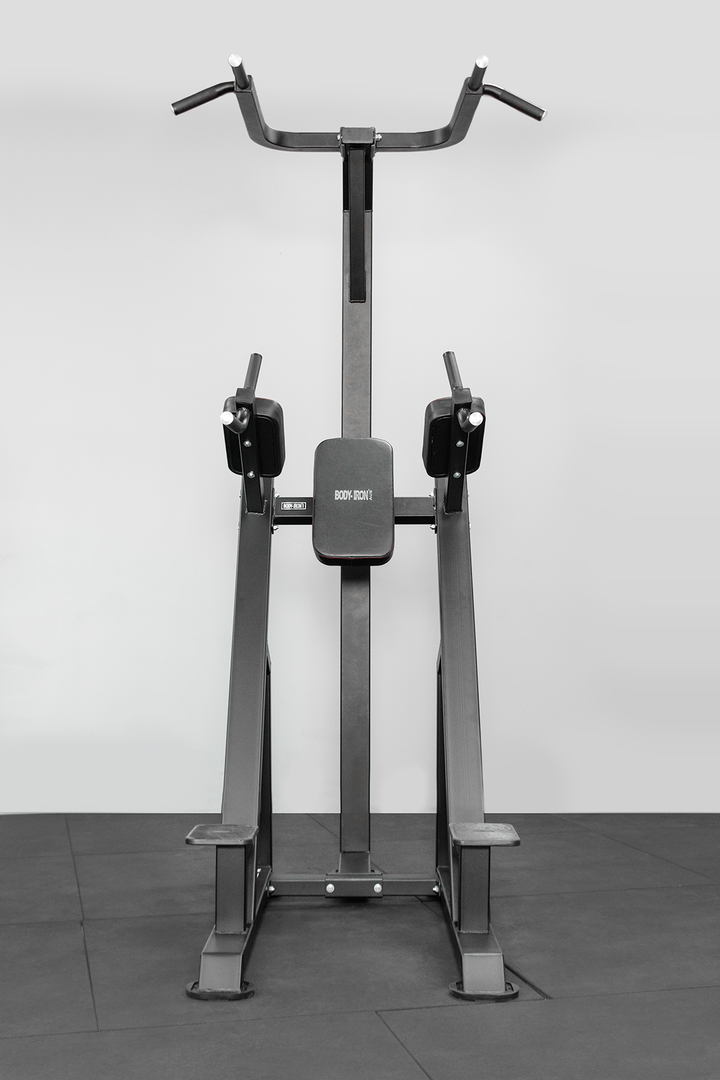 Body Iron Commercial Vertical Knee Raise / Dip / Pull Up Power Tower