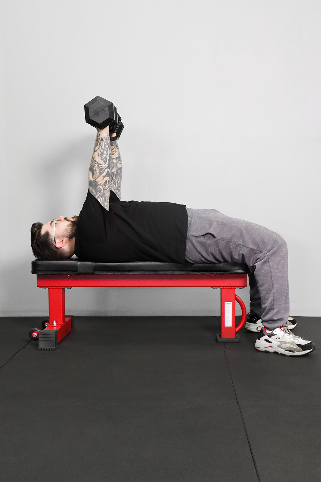 Body Iron Commercial Flat Bench Red Frame