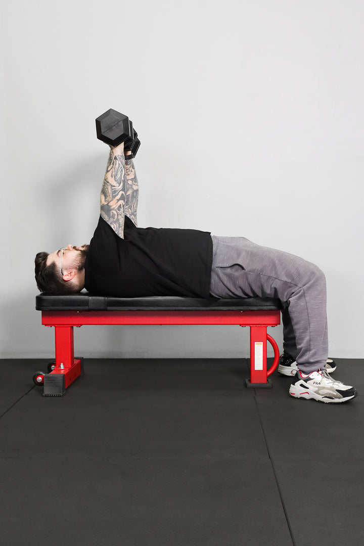 Body Iron Commercial Flat Bench Red Frame