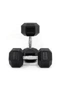 22.5kg BodyIron® Commercial Rubber Hex Dumbbell Pair