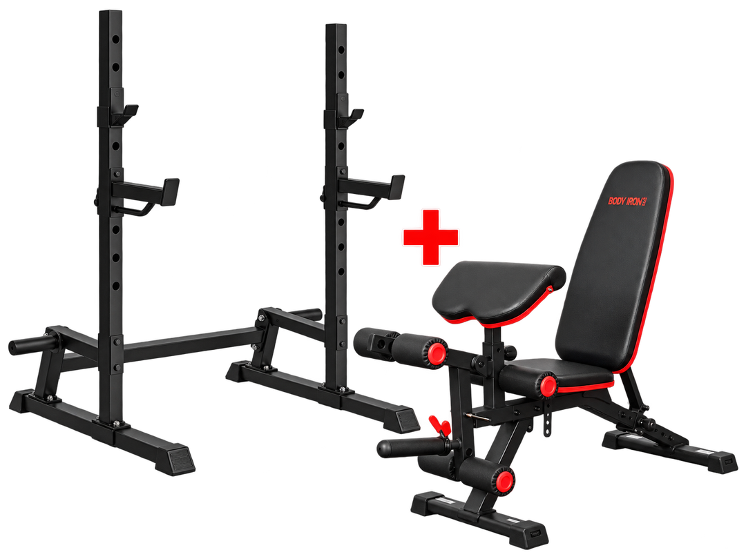 BodyIron® MPX100 Multi-Press Squat Rack & UB250 FID Bench Package