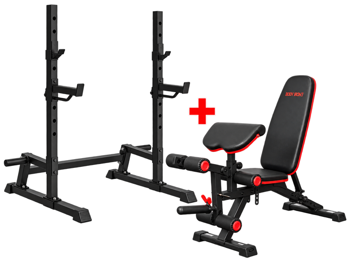 BodyIron® MPX100 Multi-Press Squat Rack & UB250 FID Bench Package