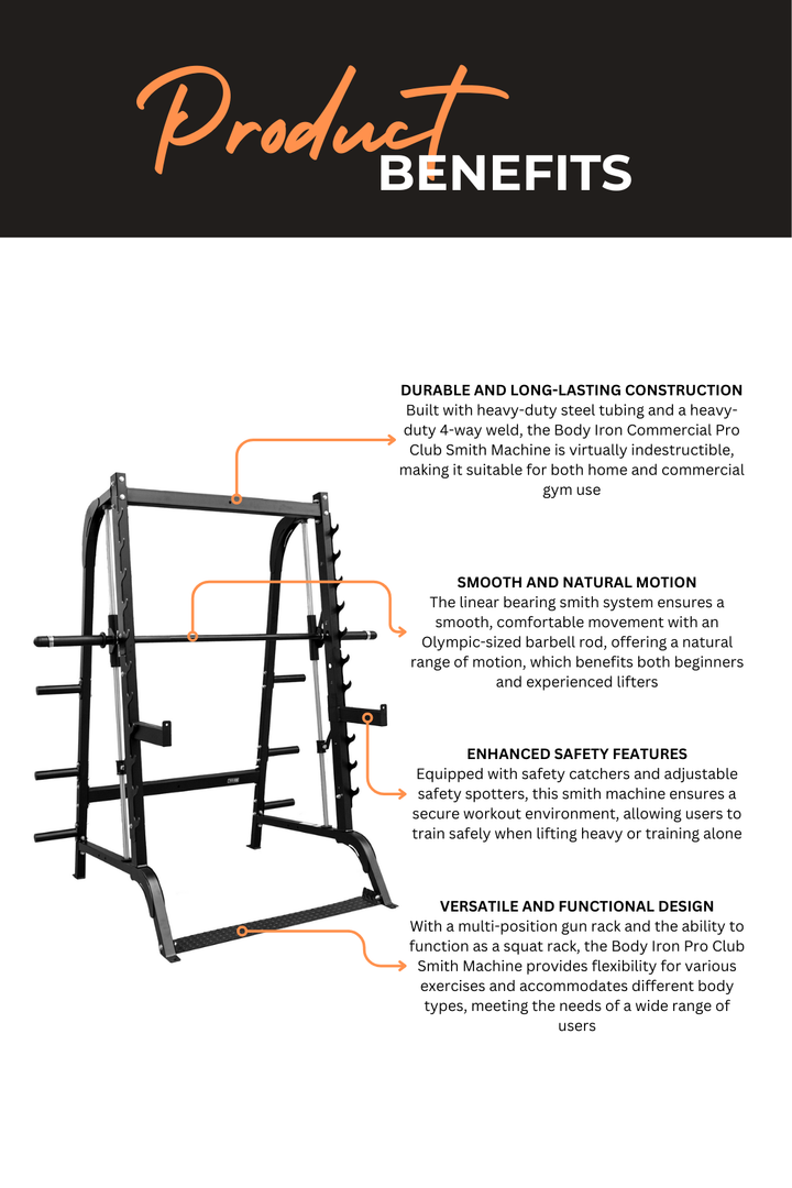 Body Iron Commercial Pro Club Smith Machine