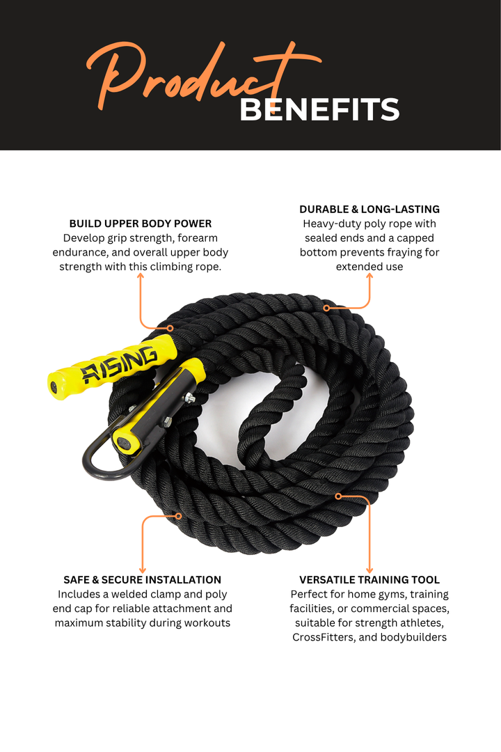 Rinsing Rope Body Iron Rising Pro Commercial 6 Metre Climbing Rope – World Fitness