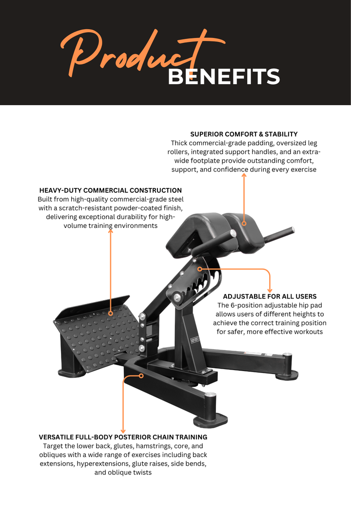 BodyIron® Commercial Roman Chair & Hyperextension Bench