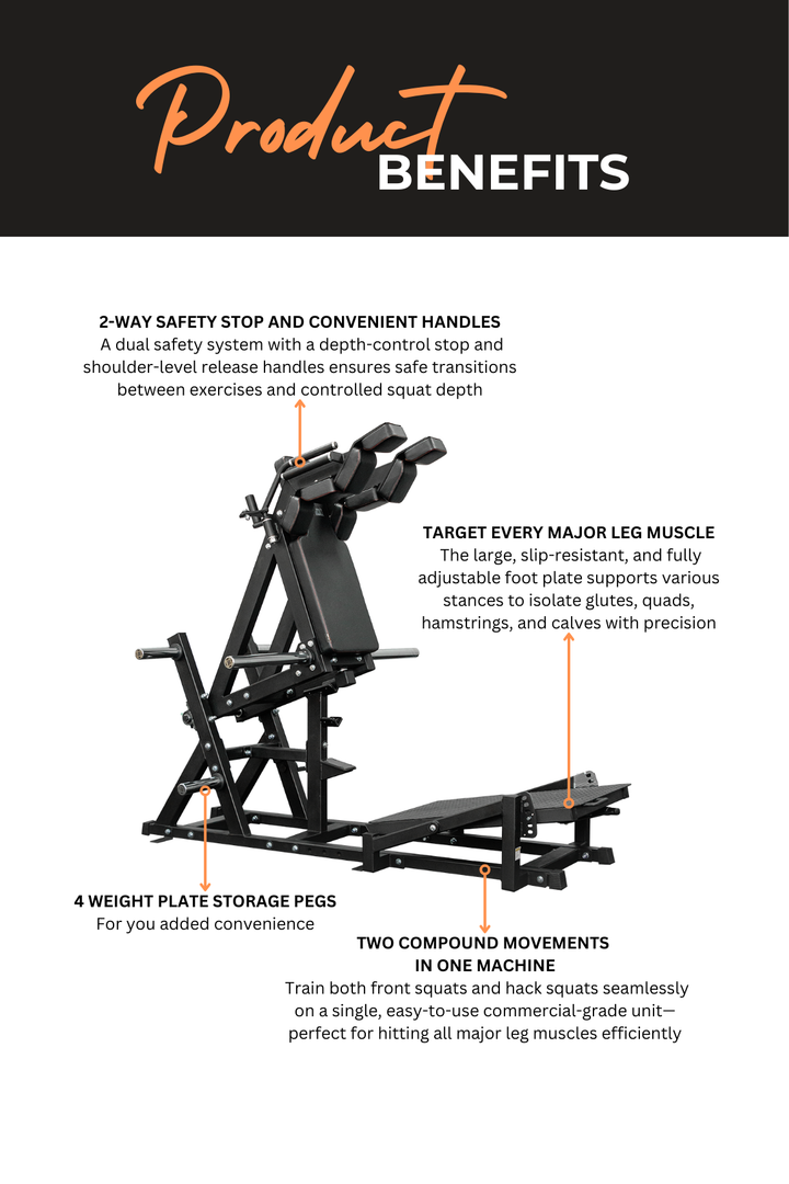Body Iron Front Squat & Hack Squat Machine Commercial V2