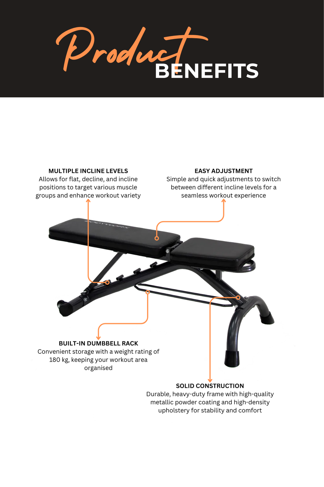 Bodyworx Utility Bench with Dumbbell Rack C325UB