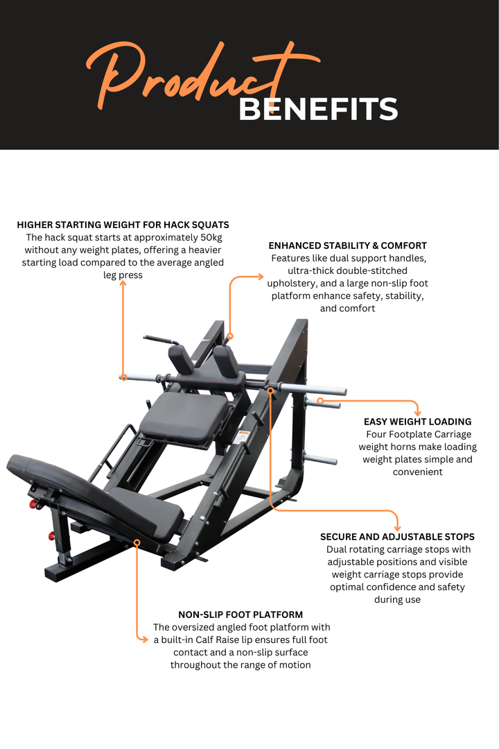 Body Iron Commercial Angled Leg Press & Hack Squat Pro LP8000