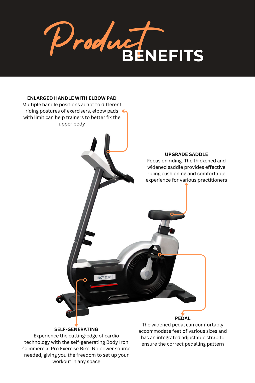 Body Iron Commercial Pro Exercise Bike  (Brand New  PRE-INSTALLED)