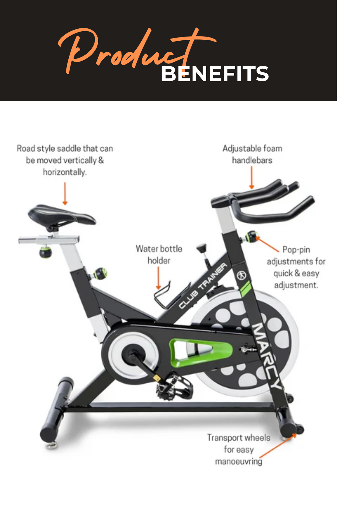 Marcy Club Trainer Spin Bike