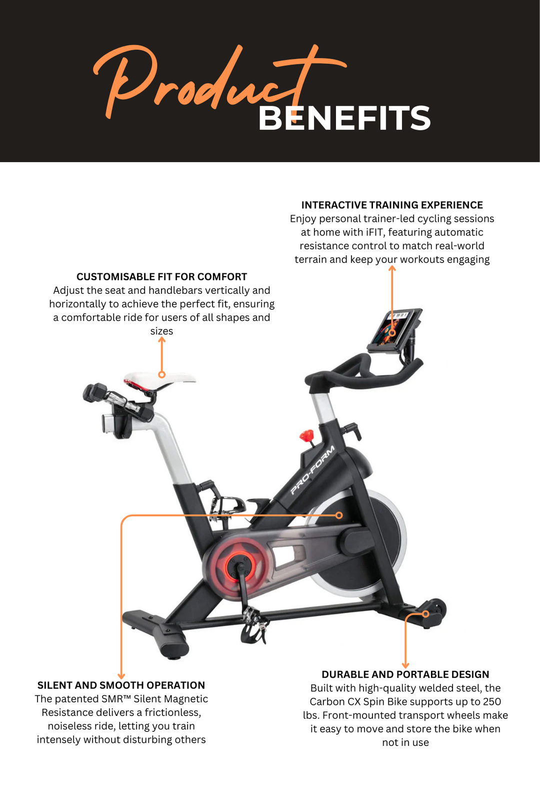 ProForm Carbon CX Spin Bike World Fitness