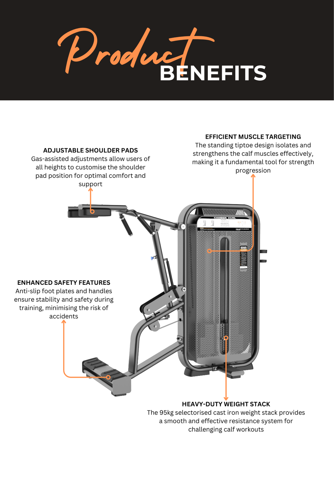 Body Iron Commercial Elite Pro Standing Calf Raise Machine