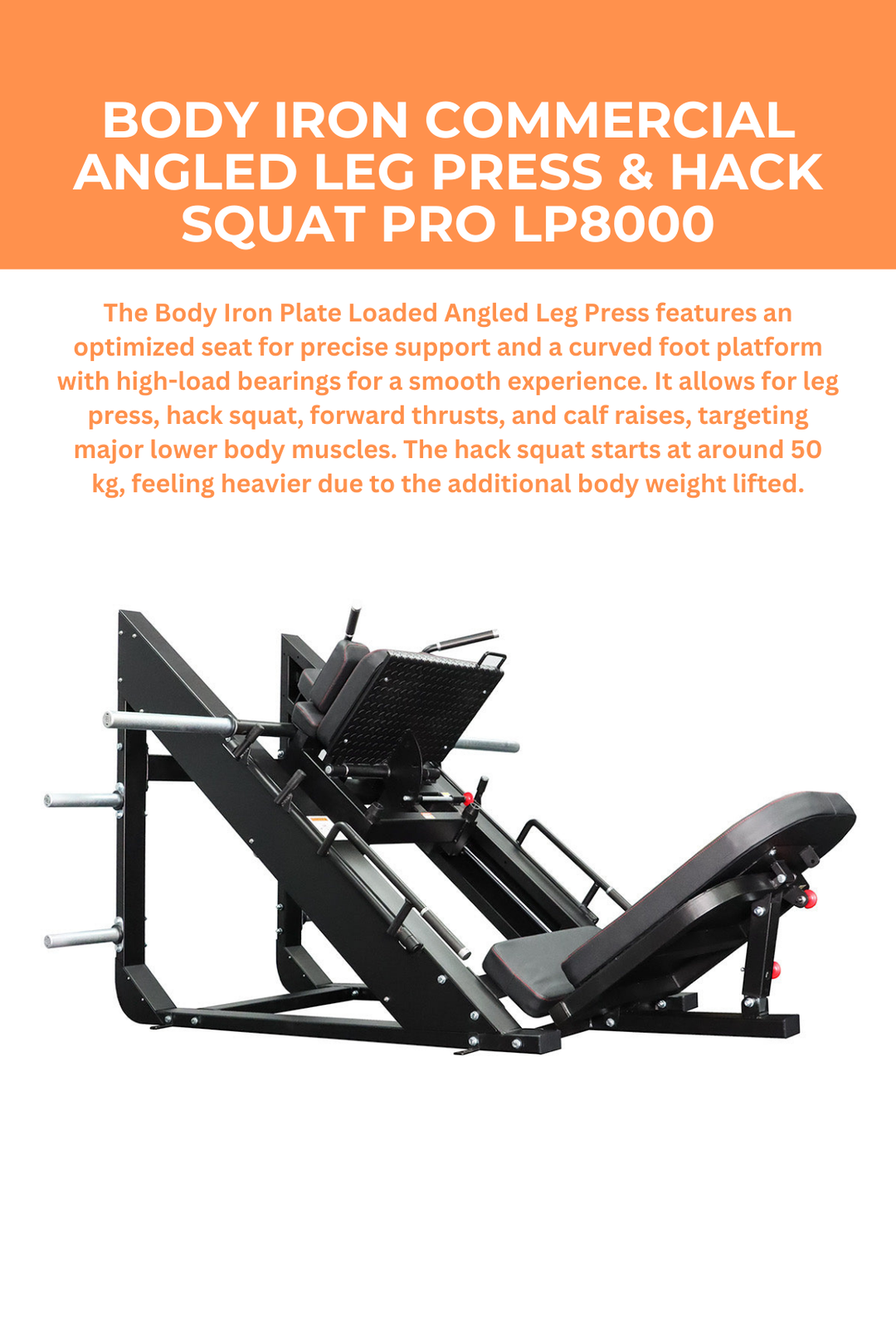 Body Iron Commercial Angled Leg Press & Hack Squat Pro LP8000