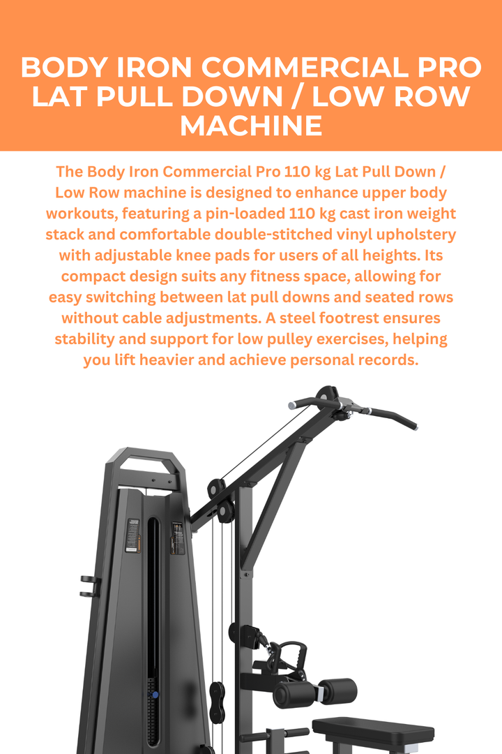 Body Iron Commercial Pro Lat Pull Down / Low Row Machine