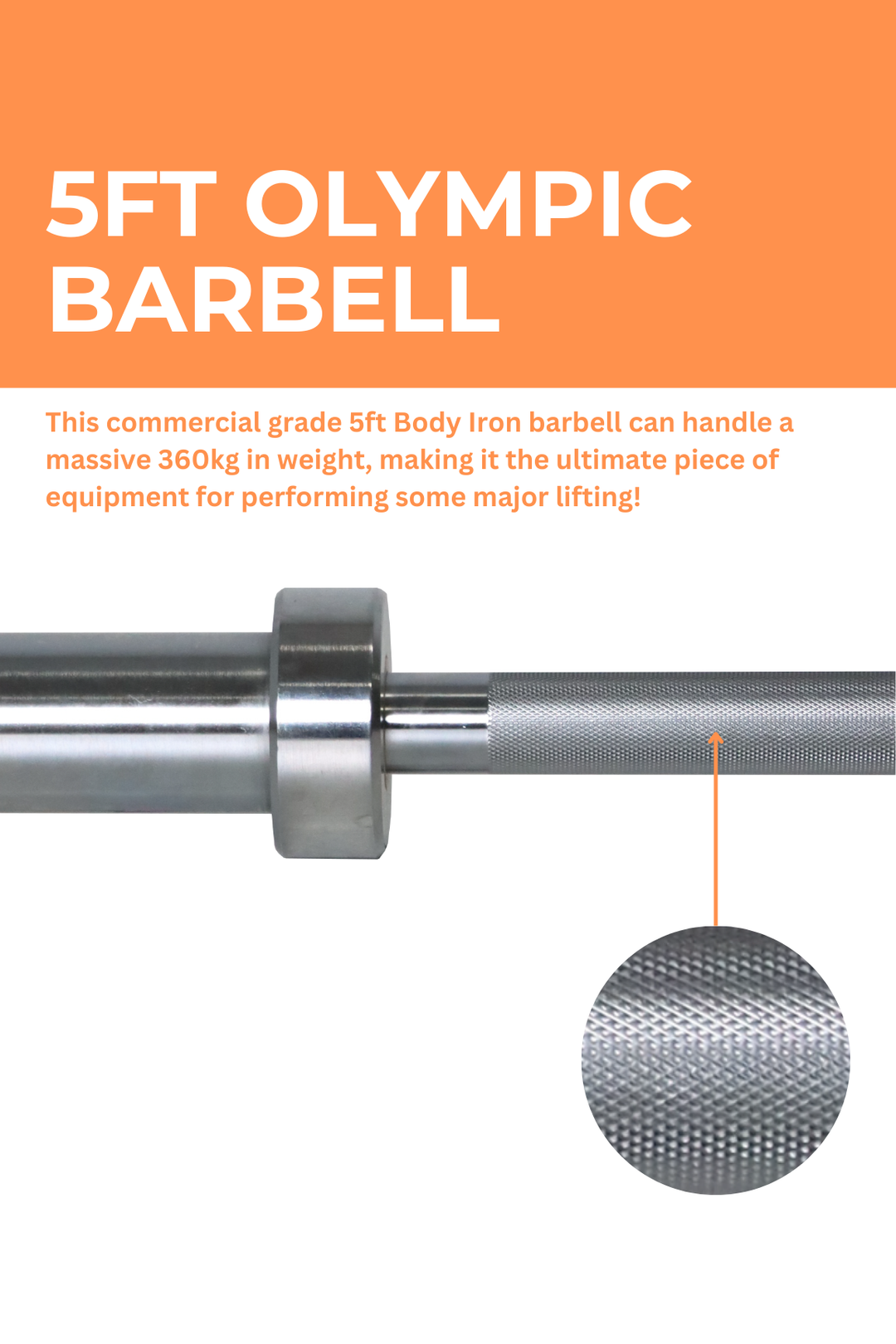 Body Iron Commercial 5ft Olympic Barbell