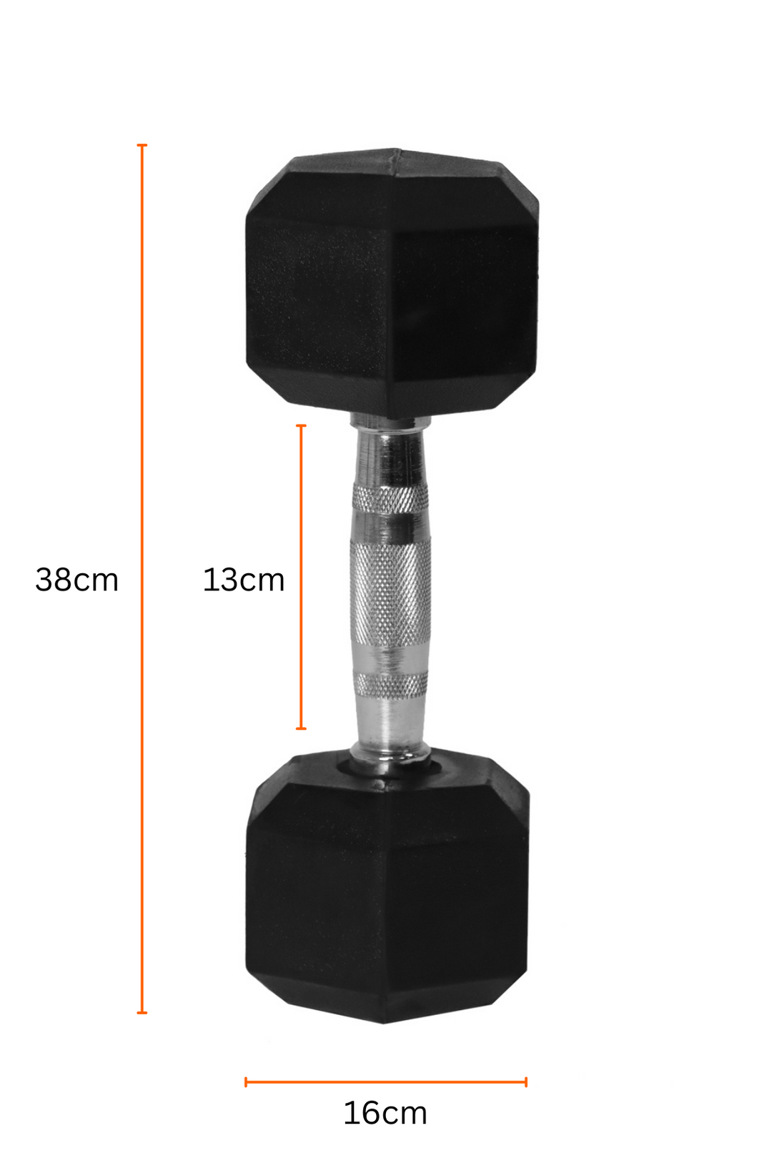 32.5kg Body Iron Commercial Rubber Hex Dumbbell Pair