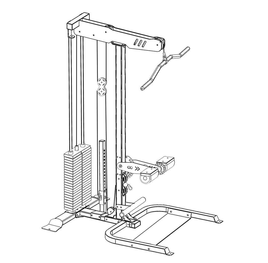 Body Iron AccessFit Commercial Lat Pulldown & Low Row (Wheelchair Accessible)