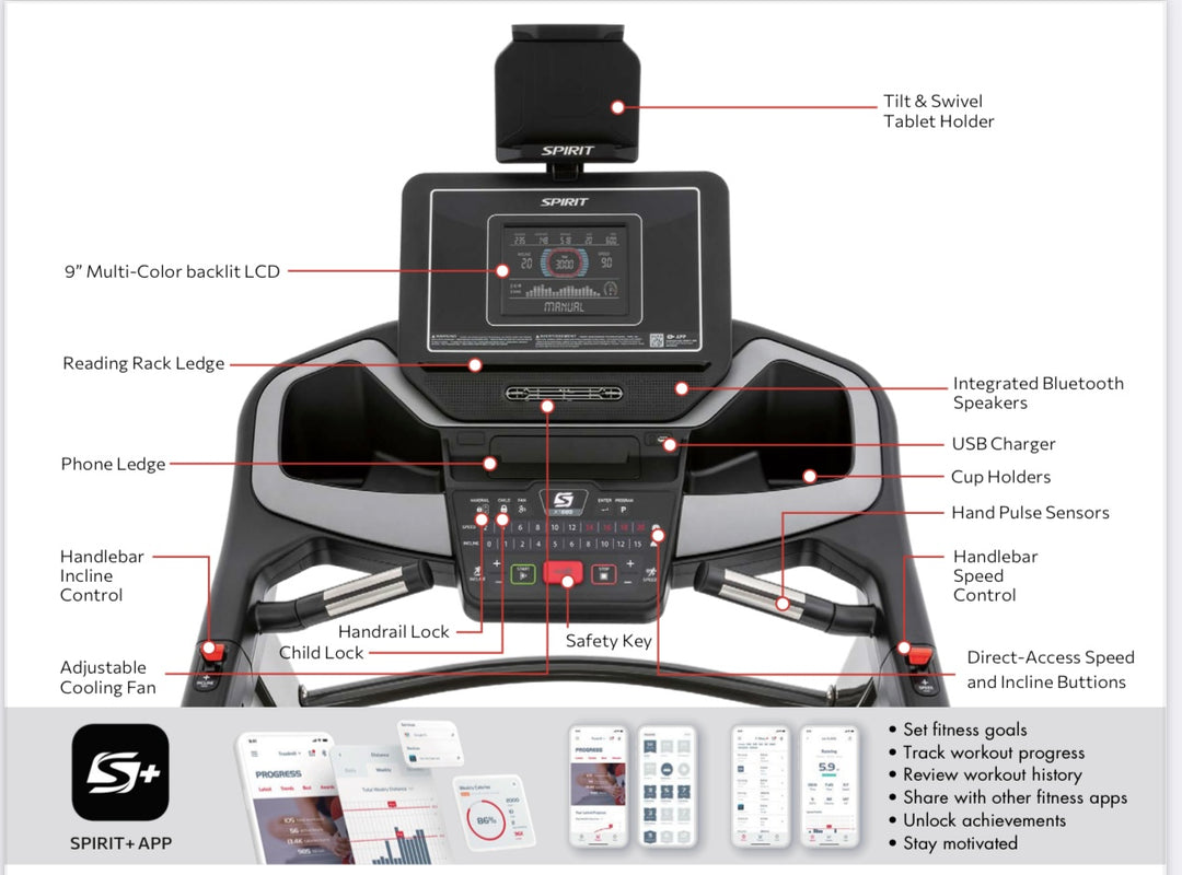 Spirit Light Commercial Treadmill XT685V2