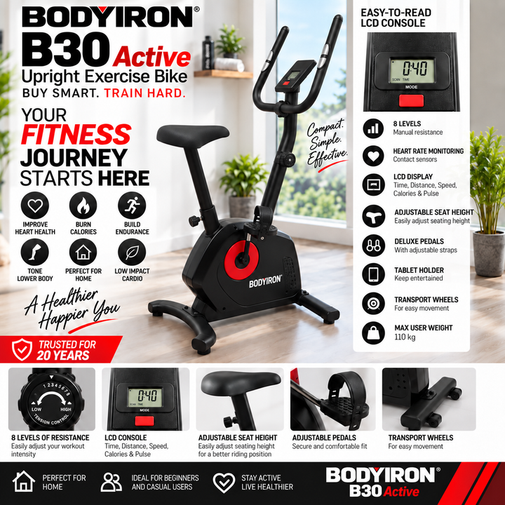 BodyIron® B30 Active Upright Exercise Bike