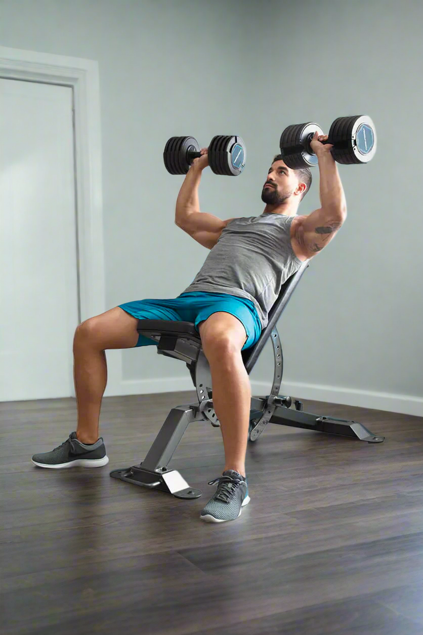 BodyIron® MPX100 Squat Rack Package with ProForm Bench, Adjustable Dumbbells & 120kg Olympic Weight Set