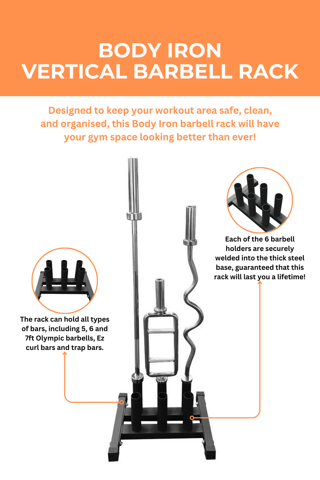 Body Iron Vertical Barbell Rack