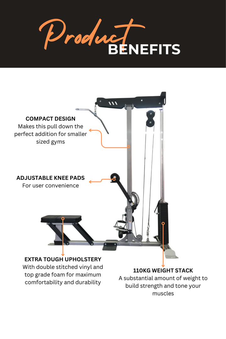 Body Iron Commercial 110kg Lat Pull Down / Low Row Machine