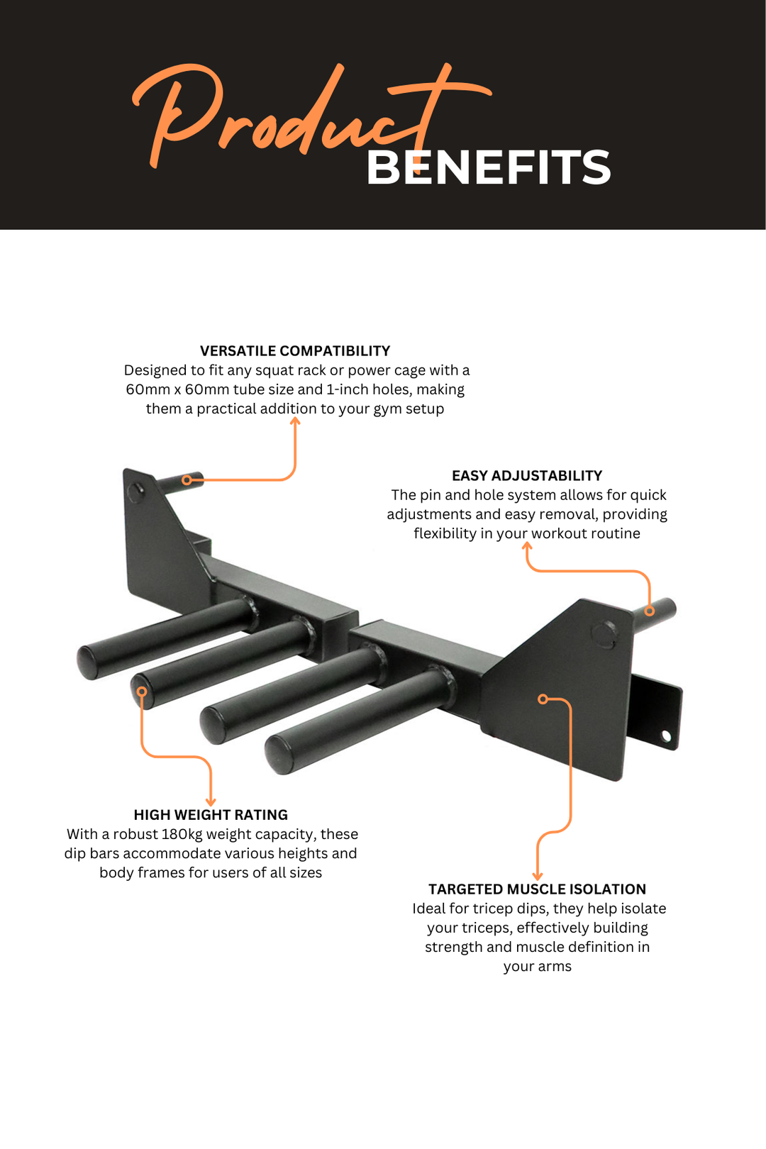 Body Iron Dip Attachment 60mm X 60mm Pair