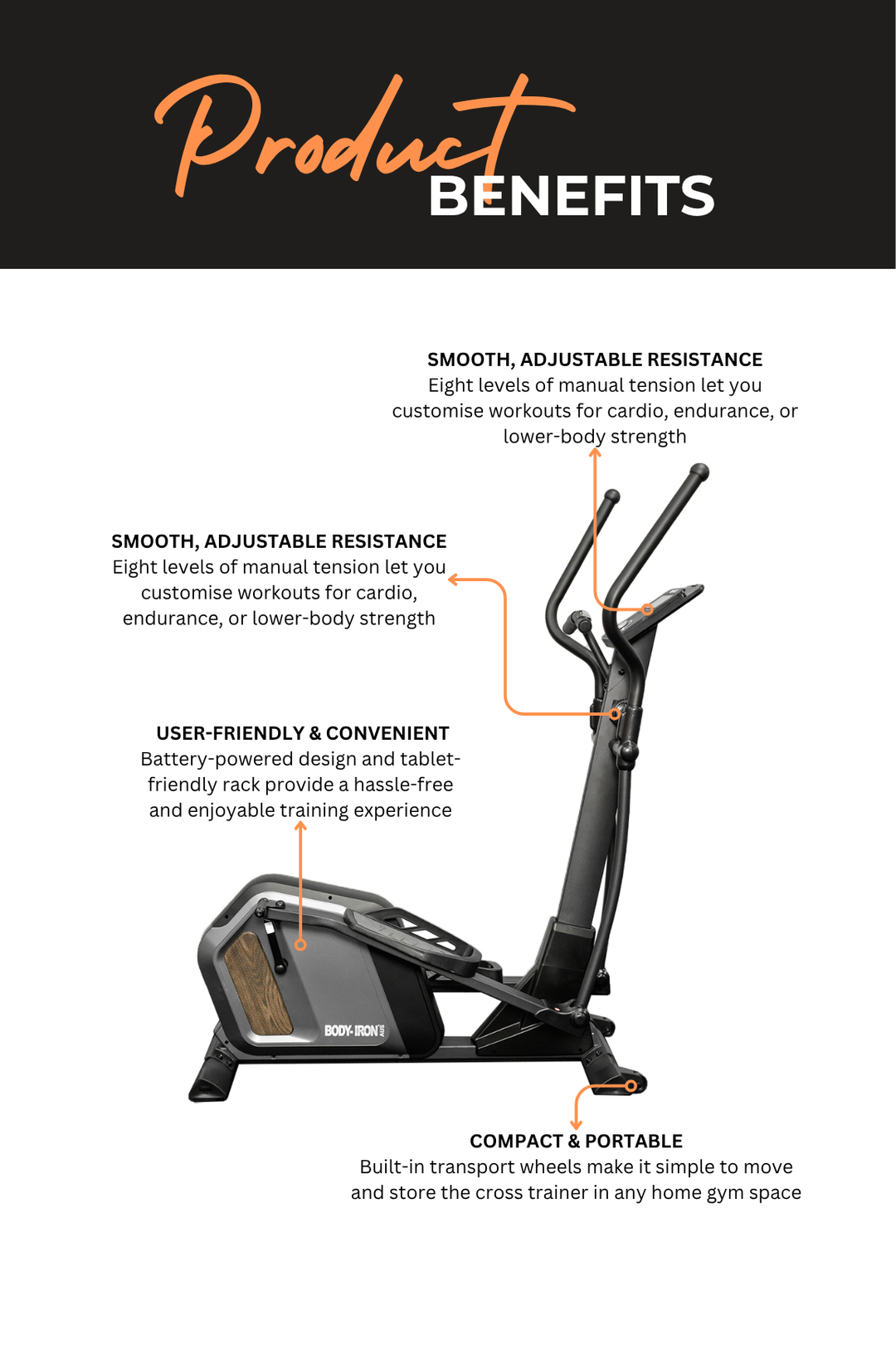 BodyIron Elliptical Cross Trainer TXM500