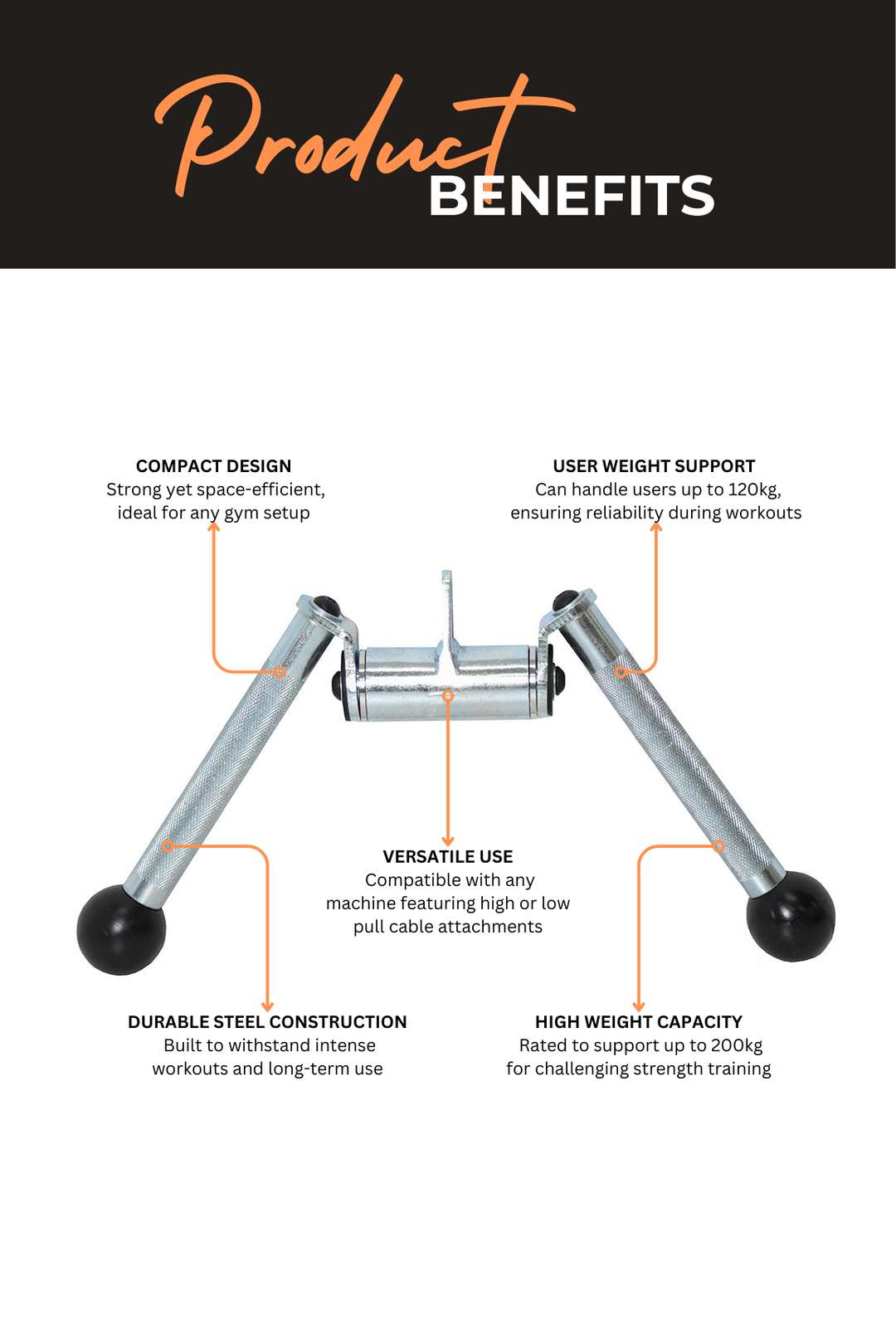 Body Iron Pro V bar Tricep Cable Attachment