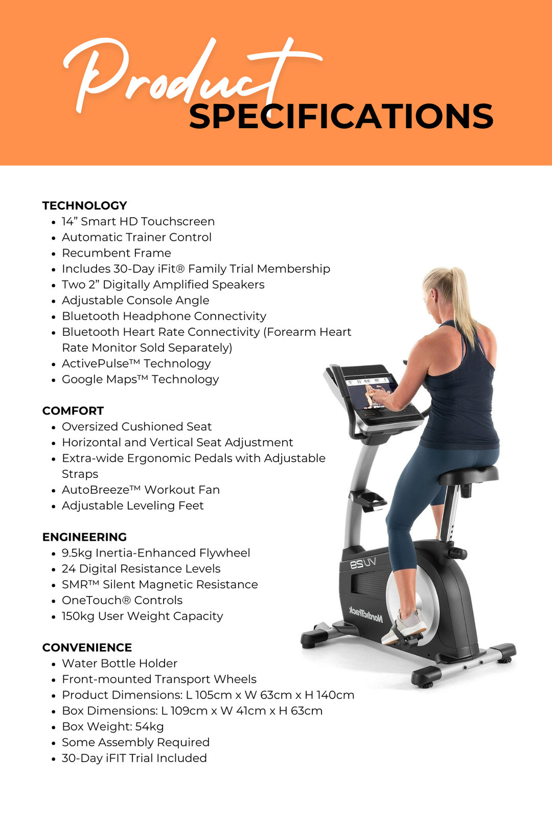 Nordictrack VU29 Exercise Bike World Fitness