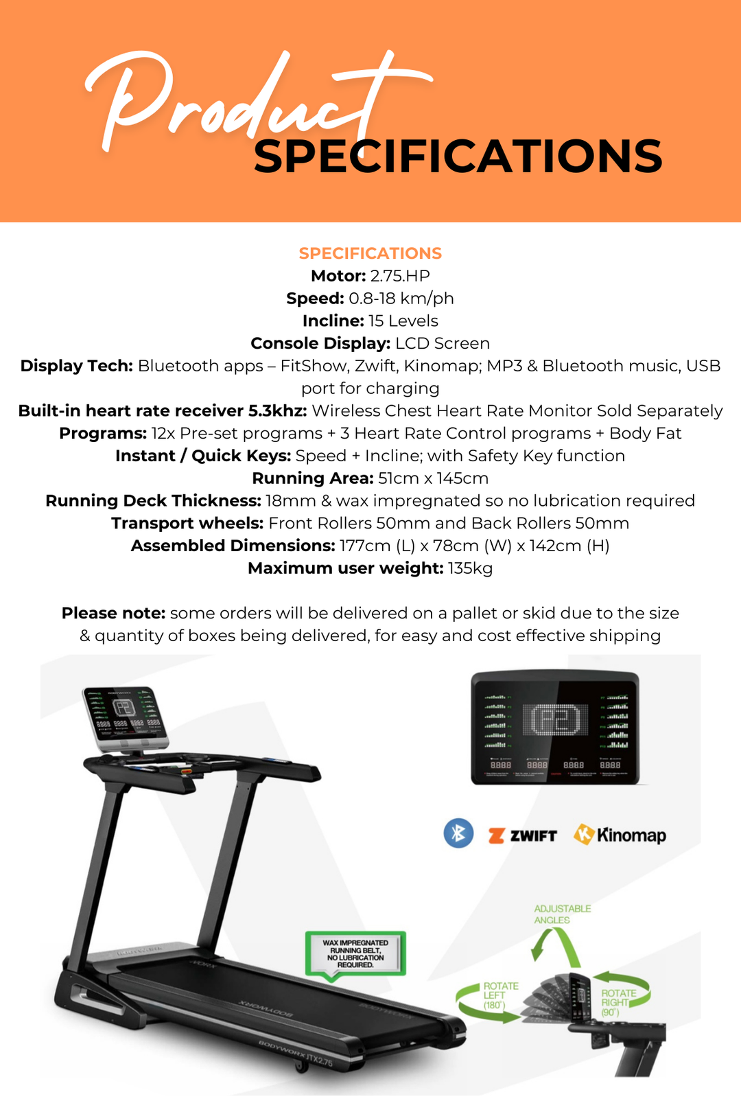 Bodyworx JTX2.75 Treadmill