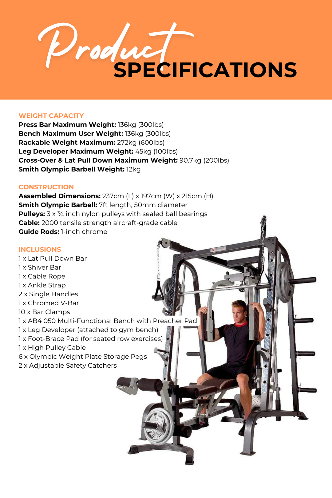 Marcy Smith Machine Cage MD-9010G – World Fitness